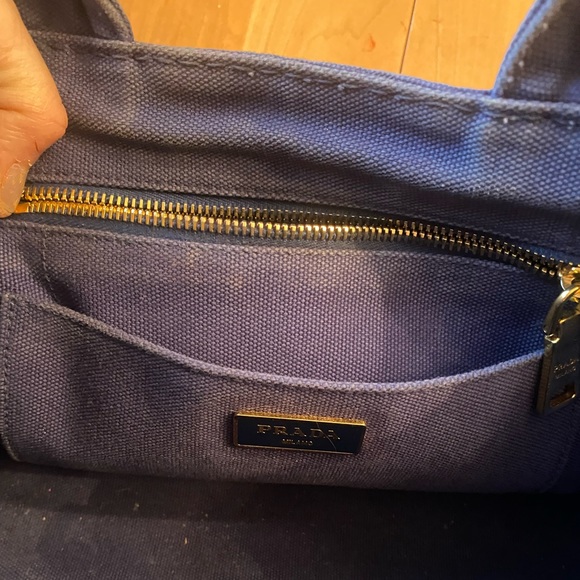 This is a blue denim Prada canapa tote! - Picture 2 of 16